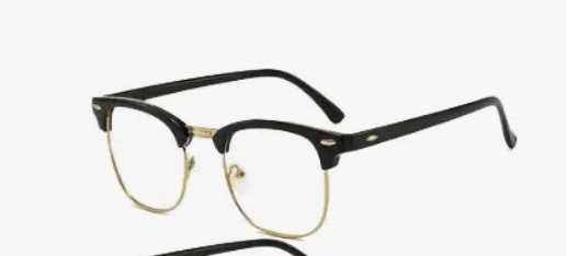 Lentes multifocales de montura negra y dorada