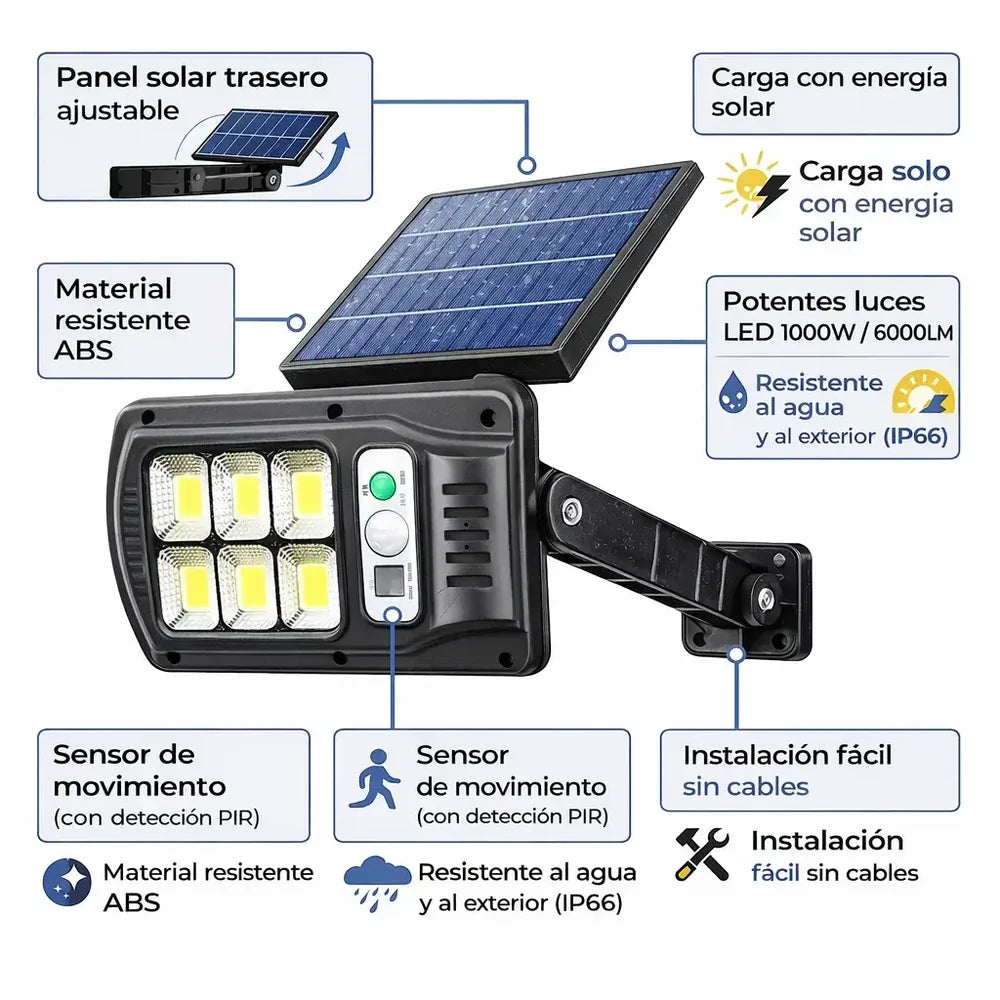 Detalle técnico de la lámpara solar